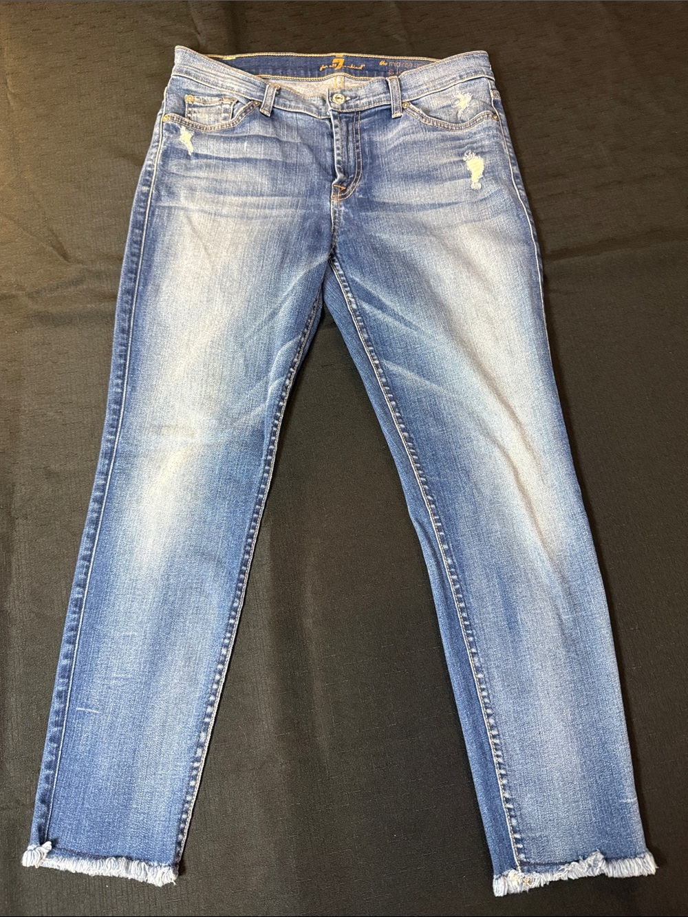 7 For All Mankind Light Blue Washed Skinny Jeans Women’s Size 30 Crop